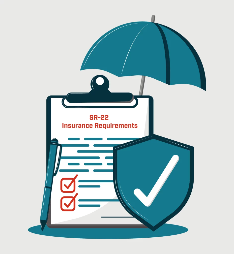 Custom graphic of a clipboard with a SR-22 Certificate.