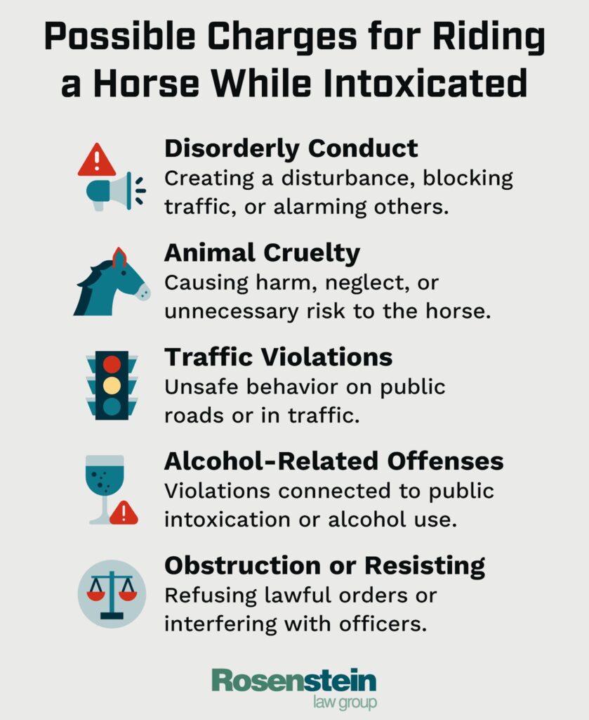 Possible Charges for Riding a Horse While Intoxicated